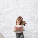 OLANLY White Round Rugs for Bedroom - Machine Washable, 8 ft Circle Area Rugs for Living Room, Soft and Fluffy Shaggy Carpet for Teen Girls and Boys, Nursery Rooms, Dorms, Home Decor Aesthetic