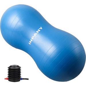 INPANY Peanut Ball - Anti Burst Exercise Ball for Labor Birthing, Physical Therapy for Kids, Core Strength, Flexible Seating, Home & Gym Fintness, Sensory Chair Wiggle Seat for Boys and Girls (Blue)