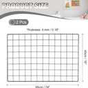 PATIKIL 24"x16" Wire Grid Panel, 2 Pack Board Photo Pictures Memo Display Grid Panels Hanging Organizer Wall Decorative Panel for Home Office Wedding, Black