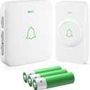 AVANTEK Wireless Door Bell, WA-11 Waterproof Battery Operated Doorbell Chime Operating at 1000 Feet, Portable Door Chime kit with 52 Melodies, 5 Volume Levels, and CD Quality Sound