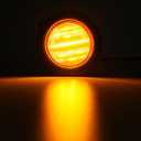 2.5" Round Amber Led Marker Lights 13LED, 10Pcs 2.5 Inch Round Led Trailer Marker Lights Clearance Lamps Sealed Flush Mount w/Rubber Grommets and 2 Prong Trailer Wire Pigtails Waterproof 12V