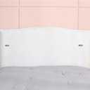 WOMACO Velvet Bed Headboard Slipcover Protector Stretch Solid Color Dustproof Cover for Bedroom Decor (White, 51" - 70")