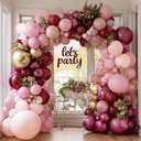 Burgundy Pink Balloon Garland Double Stuffed Pastel Light Pink Gold Mauve Balloons Maroon Lavender Latex Plum Balloon Arch Kit for Birthday Graduation Wedding Baby Shower Party Decorations