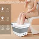 1  Pack Foldable Foot Bath Basin, Collapsible Foot Soak Tub, Multifunction Plastic Basin with Handles,Foot Tub for Soaking Feet,Grey