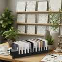 LEIFIDE 10 Slots Tile Board Display Rack Metal Tile Samples Organizer Display Stand Ceramic Sample Holder Stand for Vendors Retail Counter Retail Store Countertop
