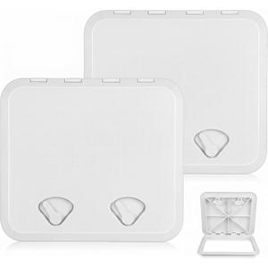 2 Pcs Marine Boat Deck Hatch Boat Access Hatch & Lid, 180 Hinge Strong Recessed Handle for Marine Yacht Rv Truck Vent Accessories, Easy to Install, 20.0"X 18.1"