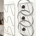 2 Pack Pot-Lid-Organizer, 6-Tier Pots and Pans Lid Organizer Under Cabinet, No Drilling, Rustproof, Lid-Organizers-Inside-Cabinet for Small-Space-Solution & Kitchen Cabinet Organization