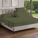 Flex Top Split Head King 4 Piece Sheet Set - Comfy Breathable & Cooling Bed Sheets Set - Hotel Luxury Bedding for Women, Men, Kids, Teens, Boys & Girls - Deep Pockets, Soft and Oeko-Tex - Sage Green