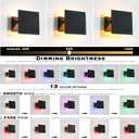 HEQIQEH Modern Style Battery Operated RGB Wall Sconces Adjustable LED Cube Indoor Up and Down Wall Lamp with Remote Control, Dimmable Wall Lighting Fixtures for Bedroom, Hallway, Living Room 2-Pack,