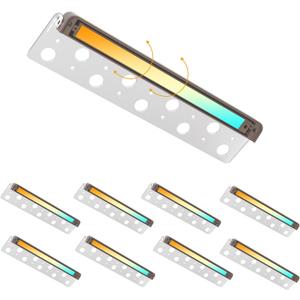 8-Pack 12 Inch 5CCT Retaining Wall Lights, 4W LED Hardscape Lighting, LED Landscape Lighting, 12V-15V Low Voltage Outdoor Step Lights, Paver Lights, 2200K/2700K/3000K/4000K/5000K Selectable, ETL