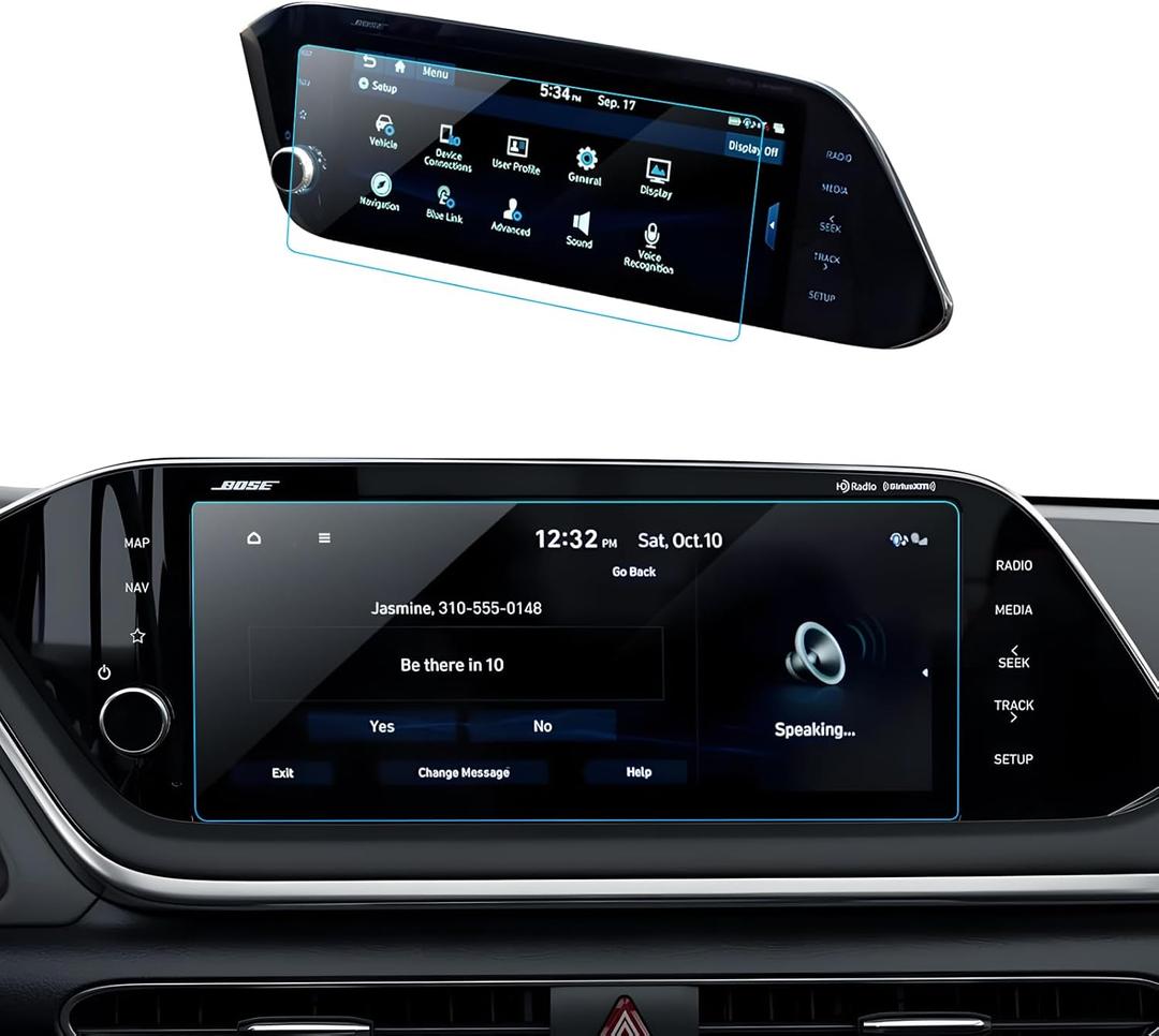 Car Screen Protector for 2020 2021 2022 2023 Hyundai Sonata SE/SEL/Limited/N Line/SEL Plus Accessories Navigation Touchscreen Protector Film Tempered Glass HD Clear 10.25''