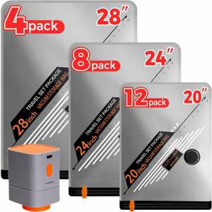 Travel Vacuum Storage Bags with Rechargeable Cordless Pump, Portable Compression Packing Seal Bags, Space Saver Packing Bag for Travel, Vacuum Seal Bag for Home Clothing Luggage Storage, 24 Combo Set
