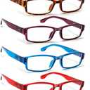 NORPERWIS 6 Pack Reading Glasses for Women Men, Blue Light Readers, Anti Glare Computer Eyeglasses with Spring Hinge (Mix Color, 4.00, multiplier_x)