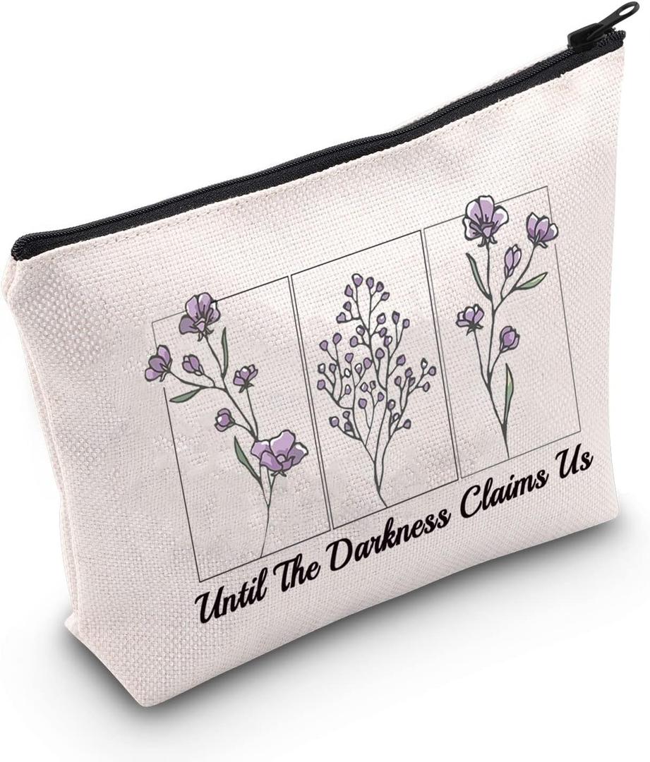 POFULL Book Lovers Gift Reader Gift Until The Darkness Claims Us Makeup Bag