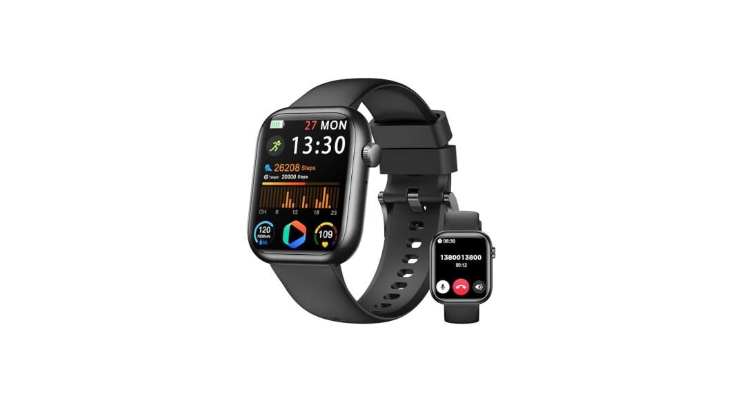 Smart Watch, 1.83" HD Fitness Tracker for Men Women, 123+ Sport Modes Heart Rate Monitor, Fitness Watch with Pedometer,IP68 Waterproof Running Watch,Step Counter & Sleep Monitor for Android iOS