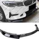 Front Lip Compatible with BMW G20 Base 3-Series 2019-2022, V Style Fits for 330e 330i, Bumper Air Dam Lower Chin Spoiler Splitter, Protection Body (Glossy Black)