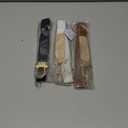 WERFORU 3 Pack Women Skinny Elastic Waist Belt Gold Buckle Stretchy Thin Belt for Jeans Dress (A-black+brown+white)