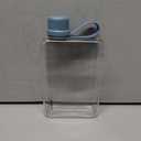 Flat Water Bottle Portable Travel Flask Lightweight 17 oz BPA Free Tritan Reusable Plastic Water Bottles Leakproof Slim Water Bottle for Purse Travel Pocket Sports Fitness(Blue)