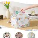 Greeting Card Organizer Box With 13 Removable Dividers, Oxford Cloth Card Organizer With Transparent Lid, Store 140+ Cards for Photos, Stamp, Crafts, Envelopes, Sticker, Scrapbooking
