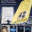 Newfuture Magnetic for iPhone 15 Pro Case [Compatible with Magsafe] [Military Grade Drop Protection] Translucent Matte Anti-Fingerprint Shockproof Phone Case for iPhone 15 Pro 6.1 inch, Yellow