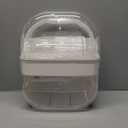 Yieach Makeup Skincare Organizer for Face Care Beauty Product,and Countertop Makeup Organizer with Cover,Make up Brush Holder,Large Capacity Cosmetic Storage Box & Caddy for Bathroom,Dresser,White