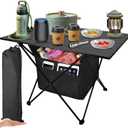 Foldable Camping Side Table, Ultralight Small Beach Table Aluminum, Portable Outdoor Table with Carry Bag and Storage for Picnic, Grill, Hiking, Fishing, Sand, Camping Essentials(L)