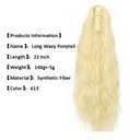 22" Claw Clip Ponytail Extension for Women Platinum Blonde Color Long Wavy Pony Tails Hair Extensions Fluffy Natural Looking Synthetic Clip in Ponytail Hairpiece for Daily Use