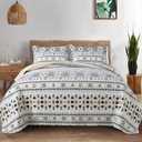 BEDIFANY Boho Quilt King Size Set Lightweight Bedspread King Size Stripe Boho King Quilt Quilt Bedding Set for Bed Decoration AllSeason Coverlet Set 3 Pieces
