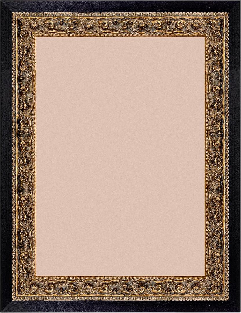 Black and Gold A3 Picture Frame: Wooden Frames for 11.75x16.5 Pictures Artwork Vertical/Horizontal Display, Wall Hanging Frame A3 with Glass and Back