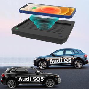 Car Wireless Phone Charger for Audi Q5 2018-2024/SQ5 2018-2022 2024 Center Console,Charging Pad Mat for Audi Q5 SQ5 2018 2019 2020 2022 2023 2024 Accessories Interior (Not fit SQ5 2023)