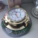 9" Diameter Solid Brass Porthole Tide Clock.Nagina International