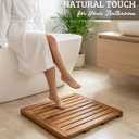 Acacia Wood Shower Mat 21x21 Inches by Demigo, Luxury Bath Mat Non Slip for Bathroom Bathtub Shower Spa Garden Home, Wooden Floor Mat Square Large for Outdoor and Indoor Brown, 21" x 21" (Square)