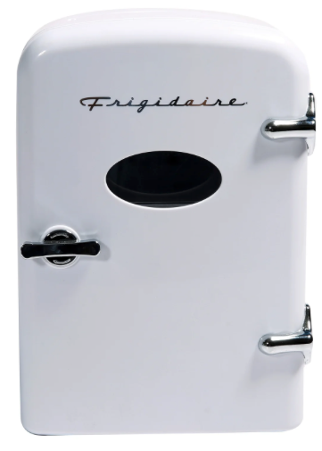Frigidaire EFMIS129-WHITE, Mini Portable Fridge, 4 Litres Capacity, Chills Six 12oz Cans, 100% Freon-Free & Eco Friendly, Beverage Cooler- White