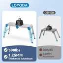 Loyoda Work Platform 500 Lbs, Folding Step Stool with One-Touch Automatic Fold, 4 Height Adjustment Step Platform, Perfect for RV Cleaning, Home Painting and Reaching High Places, Larger, Blue