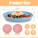 18PCS Wheat Straw Plates,9 Inch Reusable Plastic Plates, Unbreakable Deep Dinner Plates, Dishwasher & Microwave Safe Plates, Lightweight Plates for Kitchen Camping,BPA Free(Multicolor)