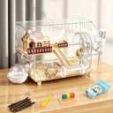 12 in 1 Acrylic Hamster Cage with All Accessories,17.7"x13"x11.8", Full Transparent Viewing, Top Open Mouse Cage for Pet Mice,Dwarf Hamster,Gerbils (Transparent)