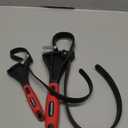 2-Piece Rubber Strap Adjustable Wrench Set Diameter 4" and 6", Oil Filter Pipe Jar Opener Strong Grip Plumbers Universal Spanner for Drain Sewer Cap Sink Pliers Nut Shower Head Valve Removal (Red)