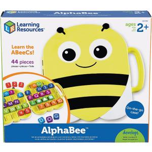 Learning Resources AlphaBee Alphabet, Homeschool, ABCs, Numbers, Shape & Word Recognition Activity Set, Multicolor
