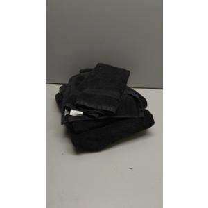 Basics 6Piece Highly Absorbent FadeResistant Towel Set, 100% Cotton Towels for Bathroom, Soft, 2 Bath Towels, 2 Hand Towels, 2 Washcloths, Black