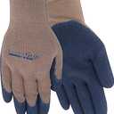 Red Steer PowerGrip A300B-L Rubber Palm Full-Fingered Work & General Purpose Glove, Tan/Navy Blue [PRICE is per PAIR] (Large)