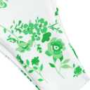 ZAFUL Women's Ditsy Floral Printed Swimsuit Underwired Knotted String Triangle Bikini High Cut Cheeky Bikini Set (X-Large, 132-green)