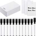 Laumoi 24 Packs Pocket Sized Erasable Notepad Badge Accessory 12 Mini Whiteboard Clipboard Hangs with Badge Mini Whiteboard Small Dry Erase Board with 12 Pieces Dry Erase Marker for Office(Black)