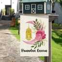DLZDN Ramadan Kareem Garden Flag Muslim Mosque Lantern Moon Flag 1218 Inch Double Side Vertical Burlap Farmhouse Yard Sign Eid Mubuark Party Outdoor Decoration