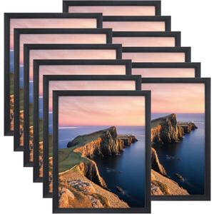 Giftgarden Black 11x14 Picture Frame Bulk, Multi 11 x 14 Photo Frames Set for Wall Hanging or Tabletop, 12 Pack