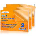 VOISEN 3 Pack Plexiglass Sheets 1/8 Inch Thick, 24"X36" Plexi Glass Panel,Plastic Sheet for Crafts,Signs, Display Cases, Sneeze Guard, Cut with Engraver,Power Saw or Hand Tools