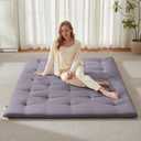 Mollydot Japanese Floor Mattress, Futon Mattress Full Size 54"x 80", 2.5" Thicken Tatami Mattress, Portable Foldable Floor Bed, Roll Up Futon Cushion, Suitable for Camping Guest Room Dormitory (Grey), Full XL
