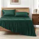 Andency Queen Sheets Set, 100% Viscose Derived from Bamboo, Cooling Summer Bed Sheets Queen Size, Deep Pocket Up to 16", Silky Soft Sheets, Hotel Bedding Sheets & Pillowcases, Dark Emerald Green