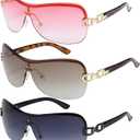 Y2K Sunglasses for Women, Wrap Around Sun Glasses Men Gradient Lens Trendy Retro Eyewear for 90s 2000s Party