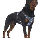 Auroth Tactical Dog Training Harness No Pulling Front Clip Leash Adhesion Reflective K9 Pet Working Vest Easy Control for Small Medium Large Dogs Blue Camo XL