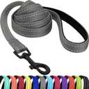 CollarDirect Nylon Dog Leash 5ft for Daily Outdoor Walking Running Training Heavy Duty Reflective Pet Leashes for Large, Medium & Small Dogs (Grey, Medium)